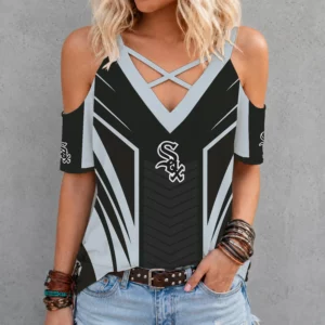 Limited Edition – Customized MLB Chicago White Sox Criss Cross V-Neck Top