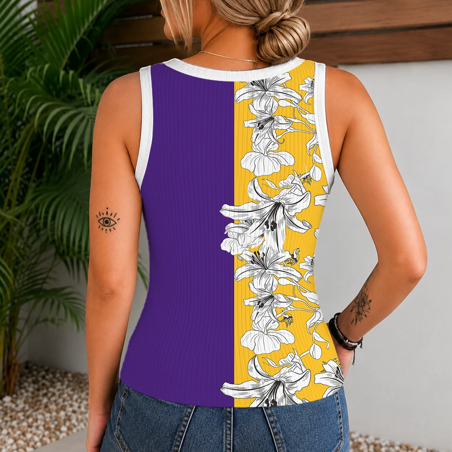 Limited Edition – Customized NFL Minnesota Vikings Women’s V-Neck Tank Top - Image 2