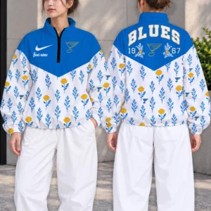 Limited Edition – Customized NHL St. Louis Blues V-Neck Zipper Sweatshirt Jacket