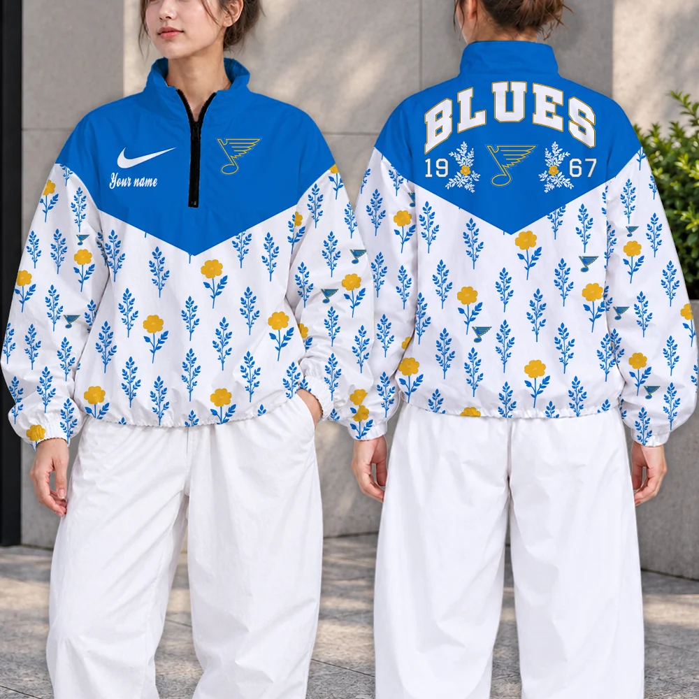 Limited Edition – Customized NHL St. Louis Blues V-Neck Zipper Sweatshirt Jacket