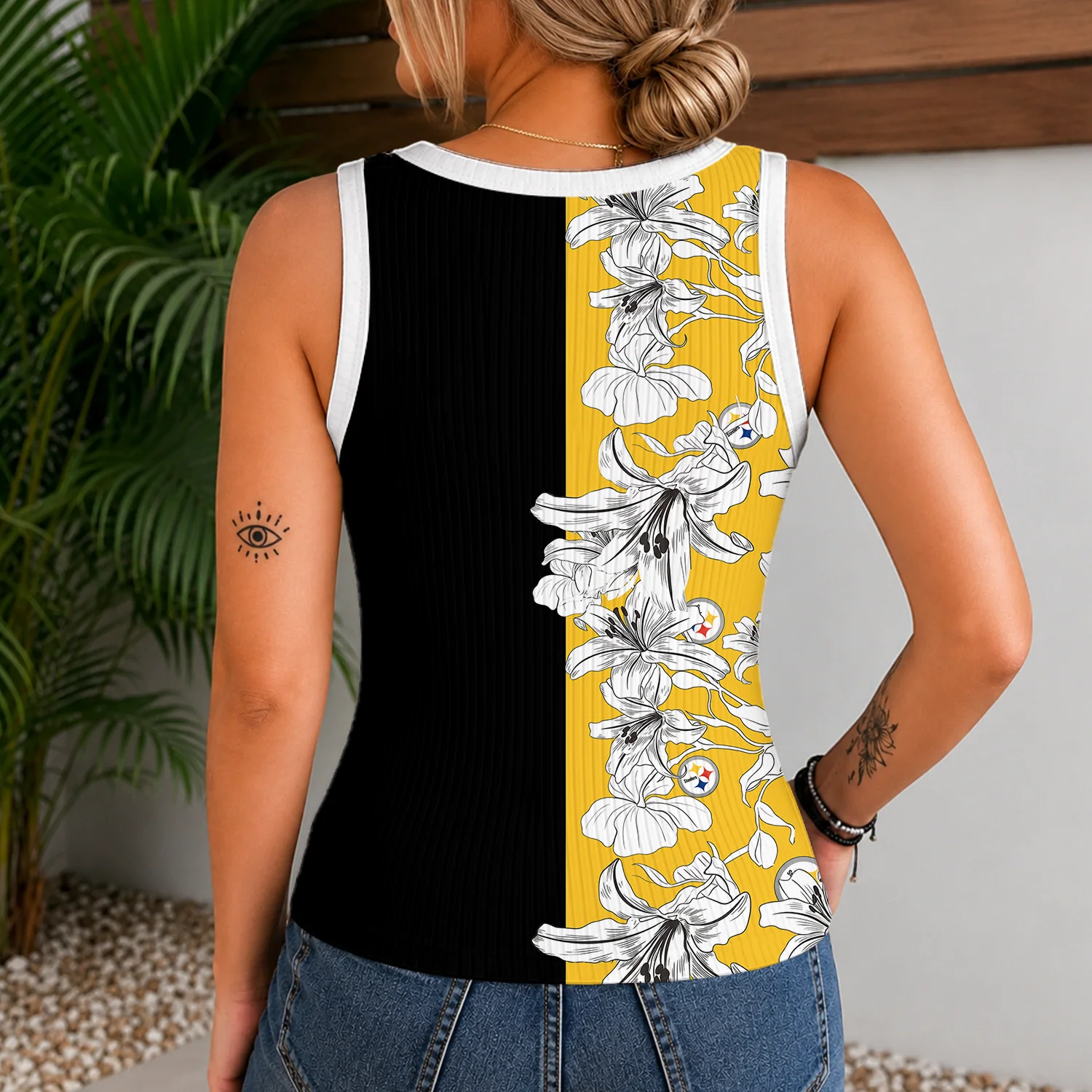 Limited Edition – Customized NFL Pittsburgh Steelers Women’s V-Neck Tank Top - Image 2