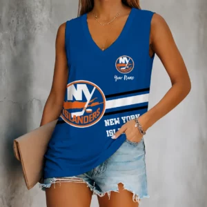 Limited Edition – Customized NHL New York Islanders Women’s V-Neck Tank Top