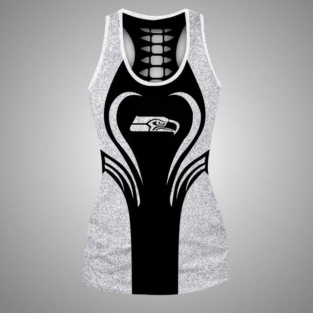 Limited Edition – Customized NFL Seattle Seahawks Hollow Tank Top & Leggings Set - Image 2