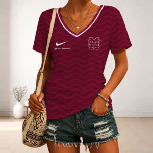 Limited Edition – Customized NCAA Mississippi State Bulldogs V-Neck Female Shirt