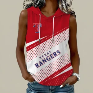 Limited Edition – Customized MLB Texas Rangers Women’s Sleeveless Hooded Pocket Tank Top