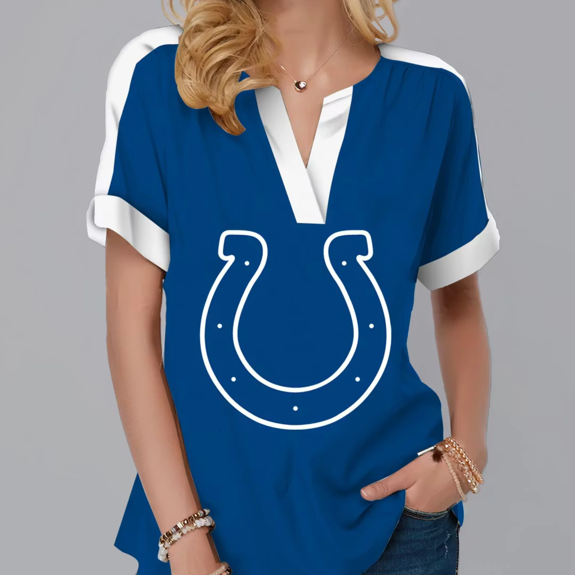 Limited Edition – Customized NFL Indianapolis Colts V-Neck Female Shirt