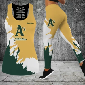 Limited Edition – Customized MLB Oakland Athletics Hollow Tank Top & Leggings Set