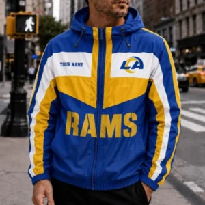 Limited Edition – Customized NFL Los Angeles Rams Windbreaker Jacket