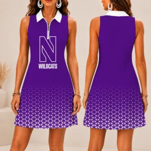 Limited Edition – Customized NCAA Northwestern Wildcats Women’s Zip Sleeveless Polo Dress