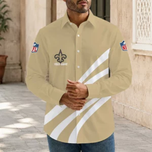 Limited Edition – Customized NFL New Orleans Saints Men’s Long Sleeve Button-Up Shirt