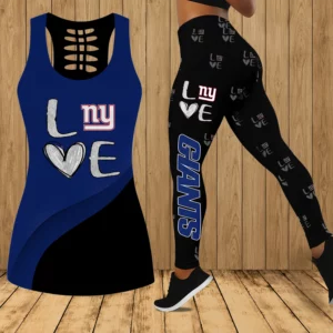 Limited Edition – Customized NFL New York Giants Hollow Tank Top & Leggings Set