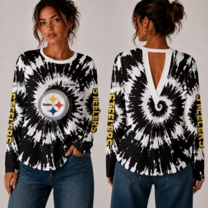 Limited Edition – Customized NFL Pittsburgh Steelers Women’s Back V-Cut Long-Sleeve Shirt