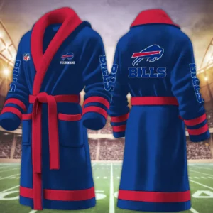 Limited Edition – Customized NFL Buffalo Bills Multicolor Fleece Bathrobe