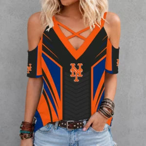 Limited Edition – Customized MLB New York Mets Criss Cross V-Neck Top