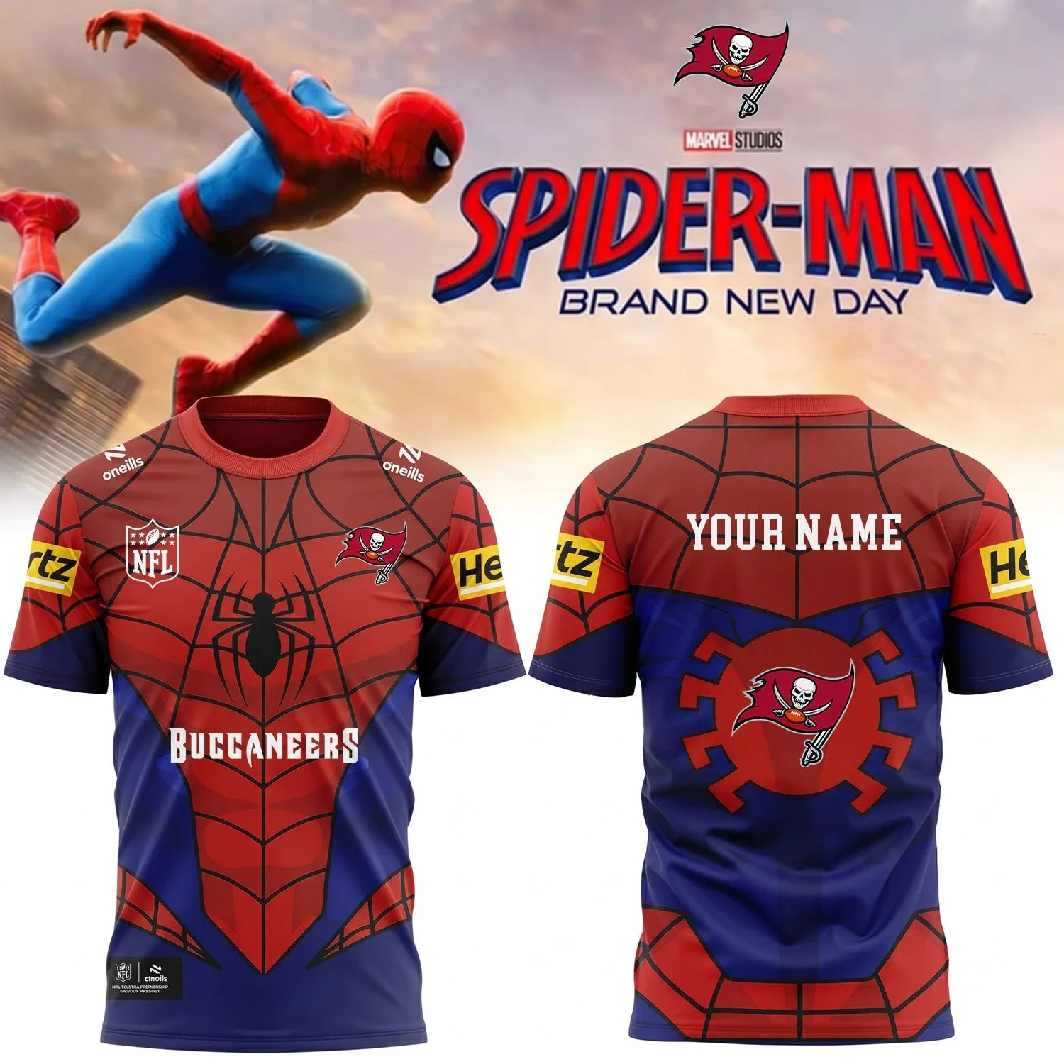 Limited Edition – Customized NFL Tampa Bay Buccaneers x Spider Unisex T-Shirt