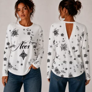Limited Edition – Customized WNBA Las Vegas Aces Women’s Back V-Cut Long-Sleeve Shirt
