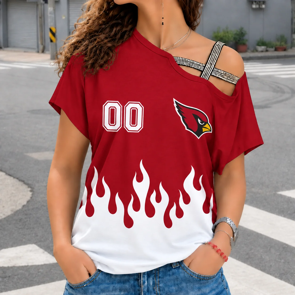 Limited Edition – Customized NFL Arizona Cardinals Women’s Shoulder Shirt