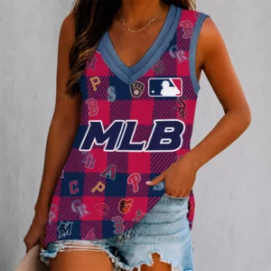 Limited Edition – Customized MLB All Teams Women’s V-Neck Tank Top