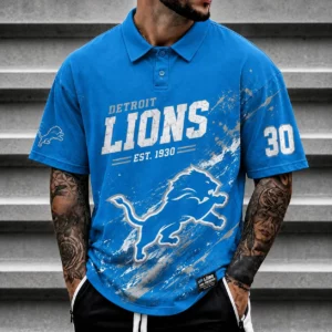 Limited Edition – Customized NFL Detroit Lions Polo Shirt