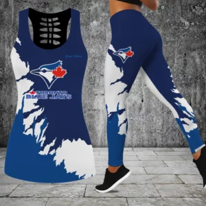 Limited Edition – Customized MLB Toronto Blue Jays Hollow Tank Top & Leggings Set