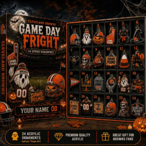 Personalized Halloween Advent Calendar 2026 24 Day Cleveland Browns Merch Countdown Fan Gift