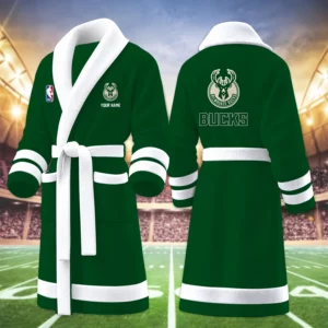 Limited Edition – Customized NBA Milwaukee Bucks Multicolor Fleece Bathrobe