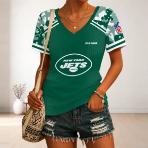 Limited Edition – Customized NFL New York Jets V-Neck Female Shirt