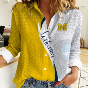 Limited Edition – Customized NCAA Michigan Wolverines Women Casual Shirt For Fan