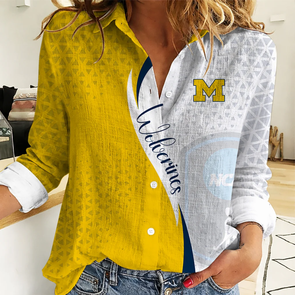 Limited Edition – Customized NCAA Michigan Wolverines Women Casual Shirt For Fan