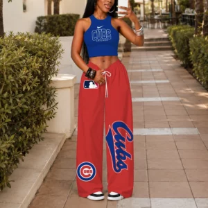 Limited Edition – Customized MLB Chicago Cubs Women’s Crop Top & Long Pants Set