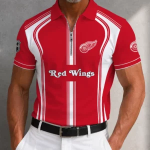 Limited Edition – Customized NHL Detroit Red Wings Zipper Polo Shirt