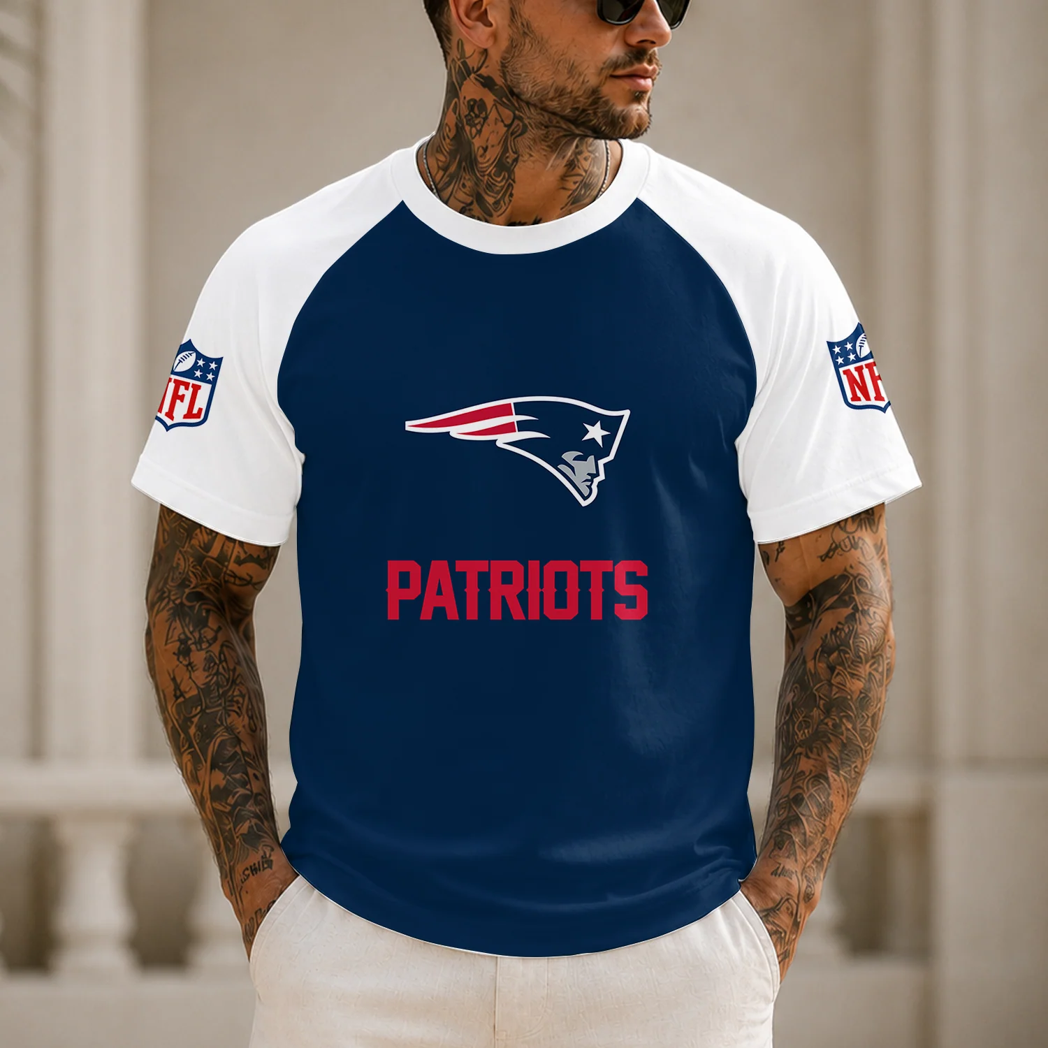 Limited Edition – Customized NFL New England Patriots Raglan Tee