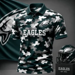 Limited Edition – Customized NFL Philadelphia Eagles Camo Polo Shirt