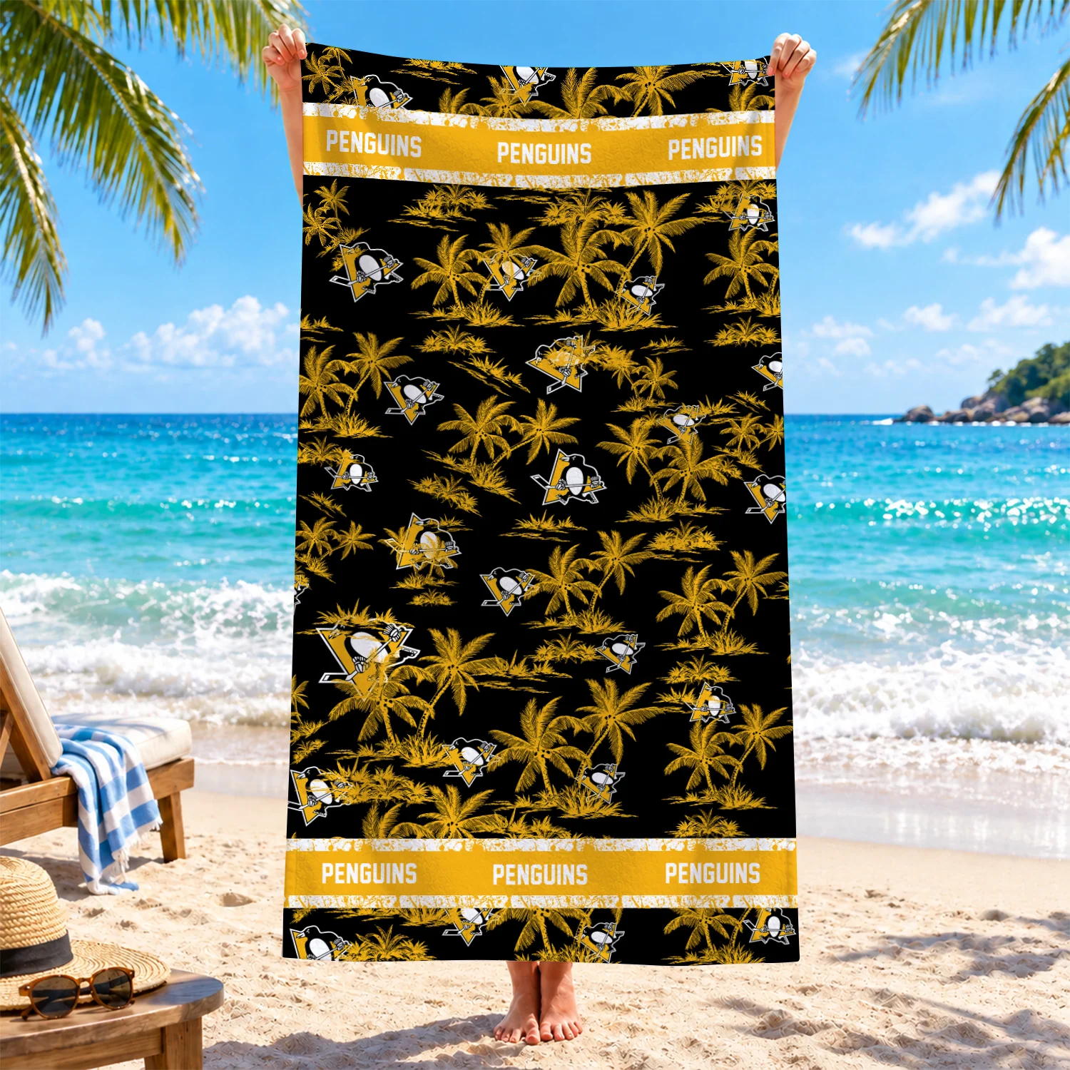 Limited Edition – Customized NHL Pittsburgh Penguins Beach Towel