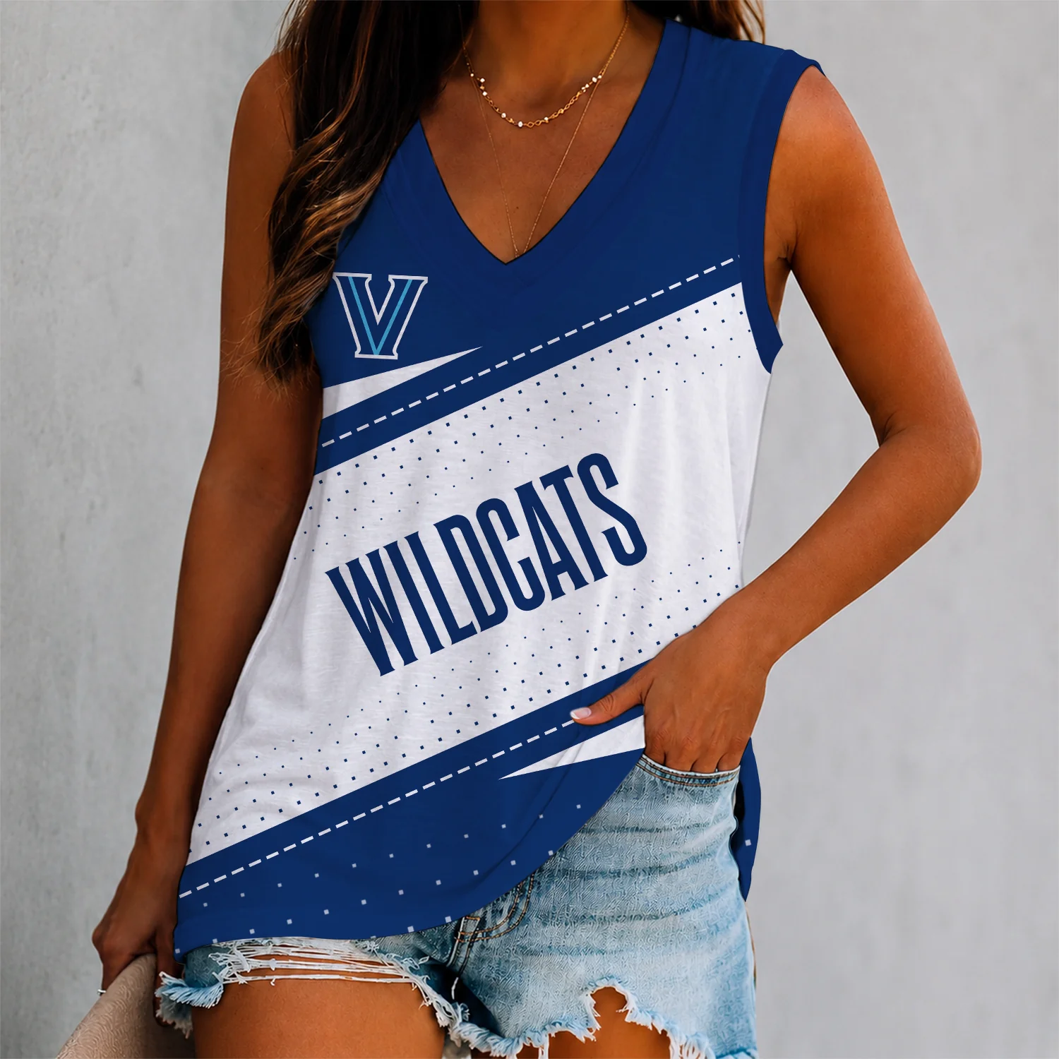 Limited Edition – Customized NCAA Villanova Wildcats Women’s V-Neck Tank Top