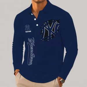 Limited Edition – Customized MLB New York Yankees Men’s Long Sleeve Polo