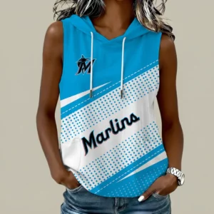 Limited Edition – Customized MLB Miami Marlins Women’s Sleeveless Hooded Pocket Tank Top