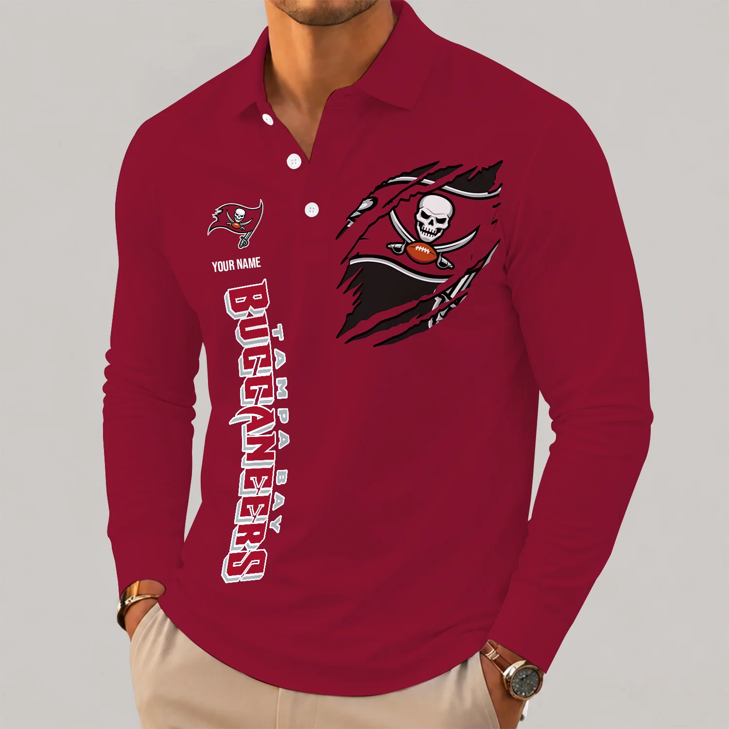 Limited Edition – Customized NFL Tampa Bay Buccaneers Long Sleeve Polo Shirt