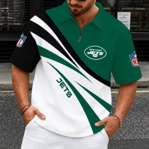 Limited Edition – Customized NFL New York Jets Quarter-Zip Polo Shirt