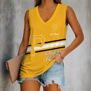Limited Edition – Customized MLB Pittsburgh Pirates Women’s V-Neck Tank Top