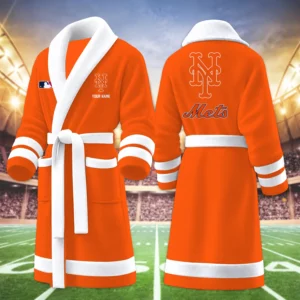 Limited Edition – Customized MLB New York Mets Multicolor Fleece Bathrobe