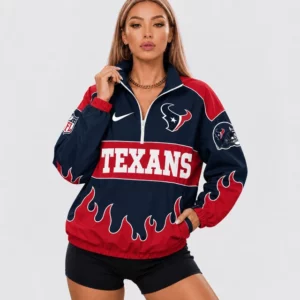 Limited Edition – Customized NFL Houston Texans V-Neck Zipper Sweatshirt Jacket