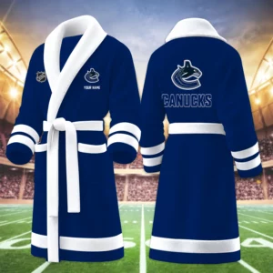Limited Edition – Customized NHL Vancouver Canucks Multicolor Fleece Bathrobe