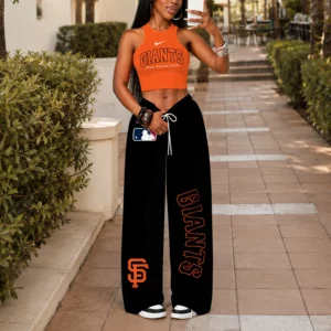 Limited Edition – Customized MLB San Francisco Giants Women’s Crop Top & Long Pants Set