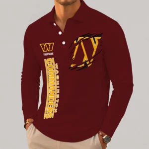 Limited Edition – Customized NFL Washington Commanders Long Sleeve Polo Shirt