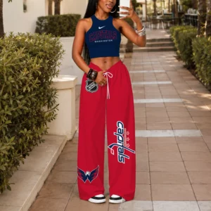Limited Edition – Customized NHL Washington Capitals Women’s Crop Top & Long Pants Set