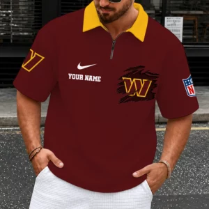 Limited Edition – Customized NFL Washington Commanders Quarter-Zip Polo Shirt