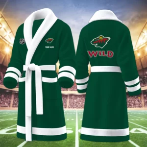 Limited Edition – Customized NHL Minnesota Wild Multicolor Fleece Bathrobe