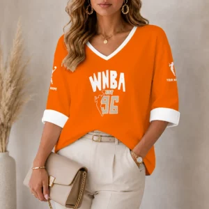 Limited Edition – Customized WNBA Women’s National Basketball Association Women’s Heart V-Neck Long Sleeve Shirt