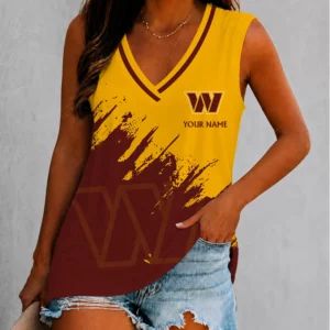 Limited Edition – Customized NFL Washington Commanders Women’s V-Neck Tank Top